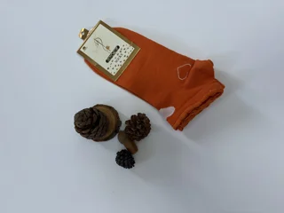 جوراب زنانه مچی طرح قلب نارنجی